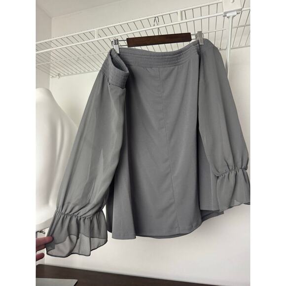 Torrid Off the Shoulder Blouse Size 3X Gray, Flowy NWT - Picture 4 of 11